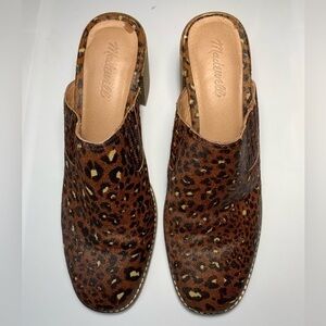 Madewell calf hair leopard cheetah print mules. 9